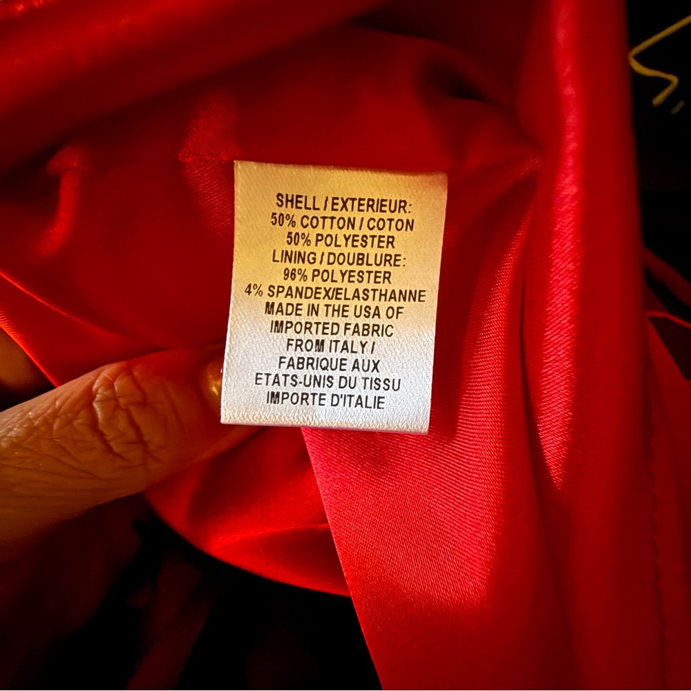 Milly Alix Black and‎ Red Midi Dress Size 12 - Picture 9 of 9